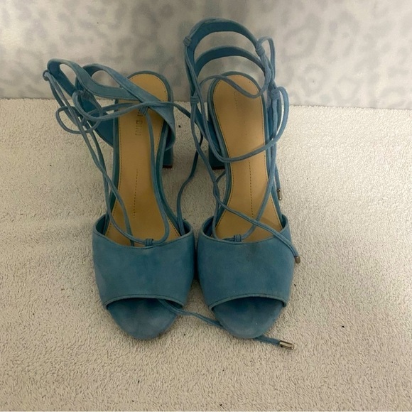 Gianni Bini Womens Keelin Light Blue Suede Block Lace Up Heel Sandals Size 9M - Picture 3 of 7